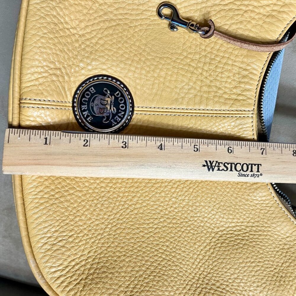 Dooney & Bourke Hobo Shoulder Handbag Pebbled All-Weather Leather Yellow Mustard - Picture 13 of 16